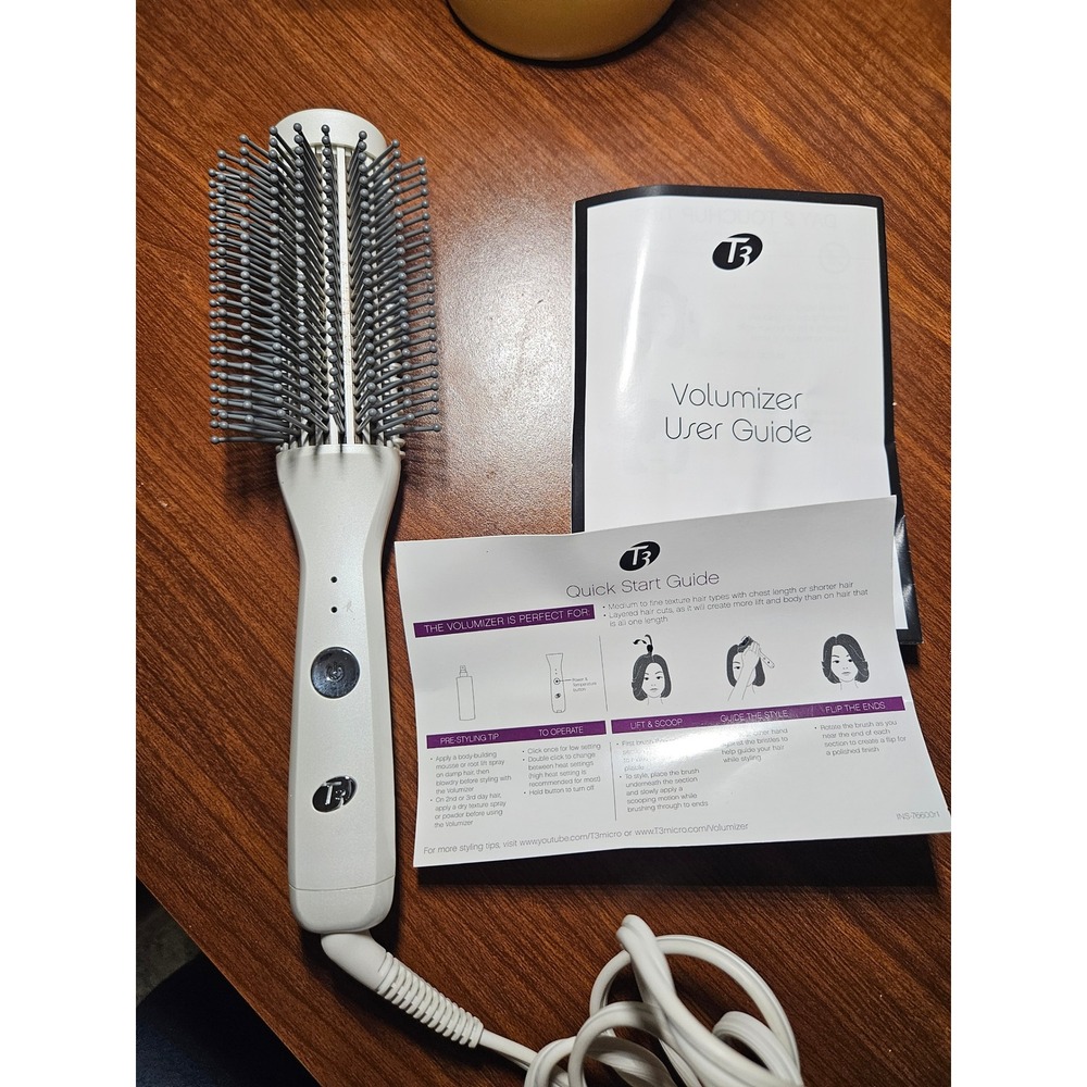 T3 Volumizer Heated Styling Brush Womens OS White 76600 Professional Volumizing